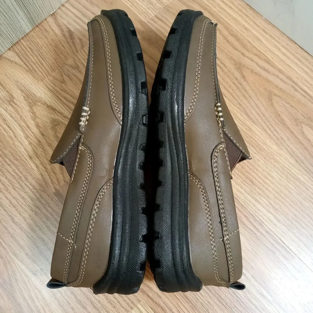 Deer Stags Boys Sz 4M EU‎ 36 Zesty Brown Slip On Loafers Faux Leather